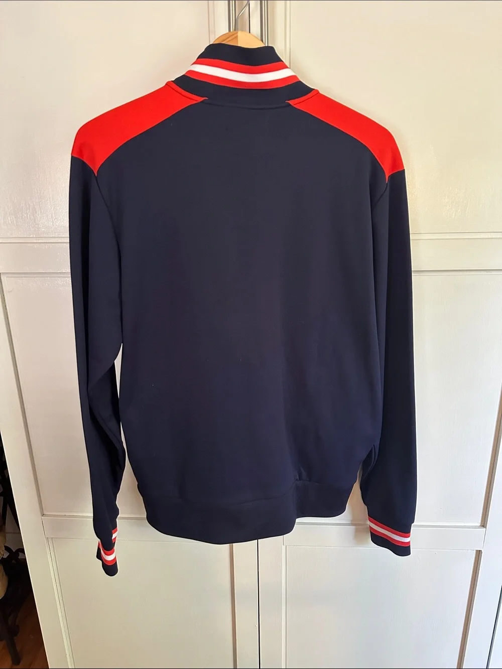 Polo Ralph Lauren Men M Tennis Full Zip Track Jacket Navy Red Big Pony New